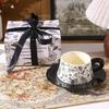 Elegant French Ceramic Coffee Cup & Saucer Set