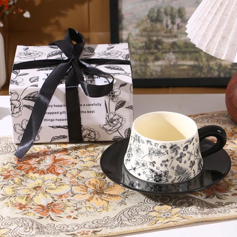Elegant French Ceramic Coffee Cup & Saucer Set