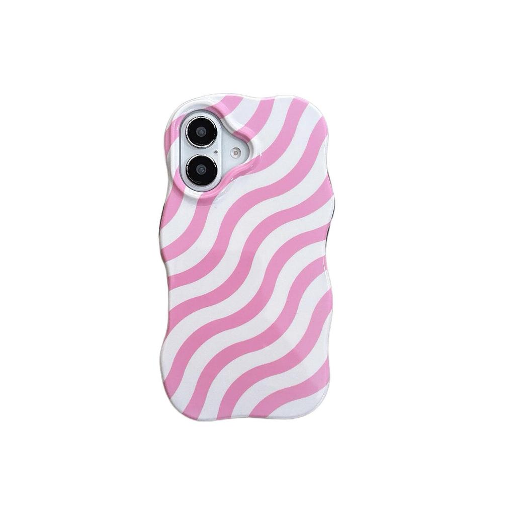 Niche Ripple Pattern Case for iPhone 16 Pro Max & 17 with 15/14 Dual Film
