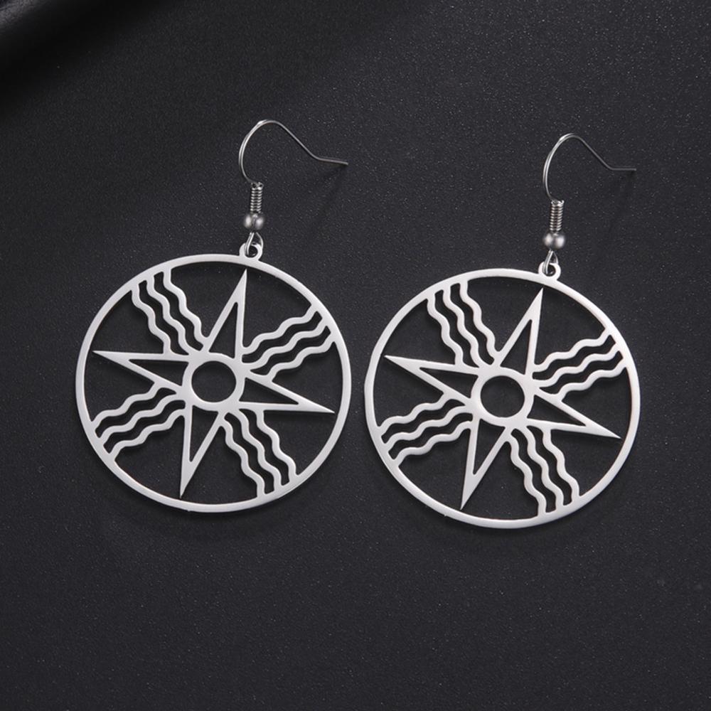 

My Shape Assyrian Star Earrings for Women Stainless Steel Star of Shamash Pendant Sun Symbol Amulet Vintage Jewelry Ancient Gift