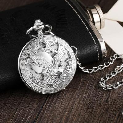 Classic Retro Classic Relief Hollow Automatic Mechanical Watch Male Eagle Fly Clamshell Mechanical Pocket Watch