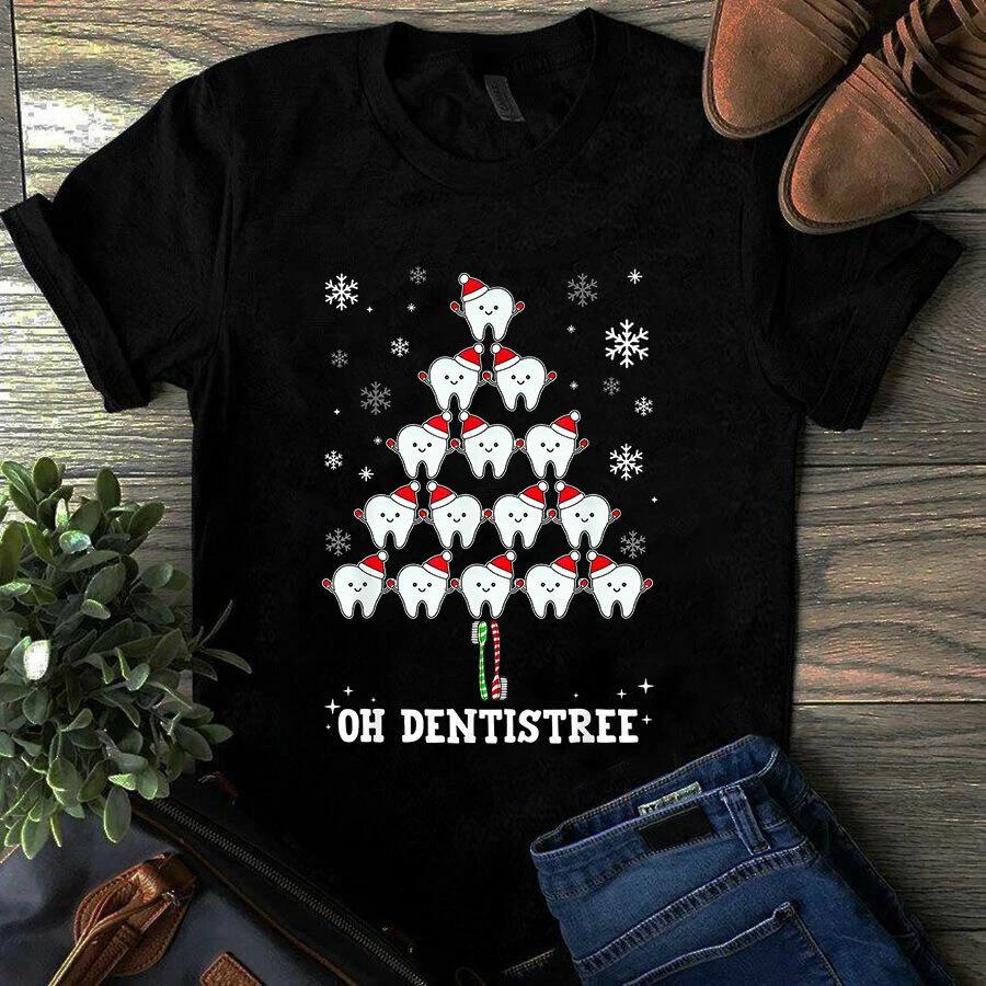 Oh Dentistree Christmas Tooth Tree Dental Hygiene Xmas Men s and Women s T-shirts XXXL