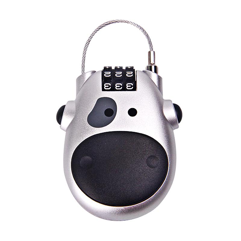 Cartoon Travel Luggage Lock Telescopic Wire Rope Padlock Multiple Uses Locker 3 Digit Password Lock Bike Motorbike Helmet Locks