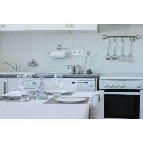 MaxHold Kitchen Paper Holder, Stainless Steel Suction Cup Type, Vacuum Adhesive, Kitchen Paper Storage, Towel Holder, Towel Hanger, for Kitchen and Ba