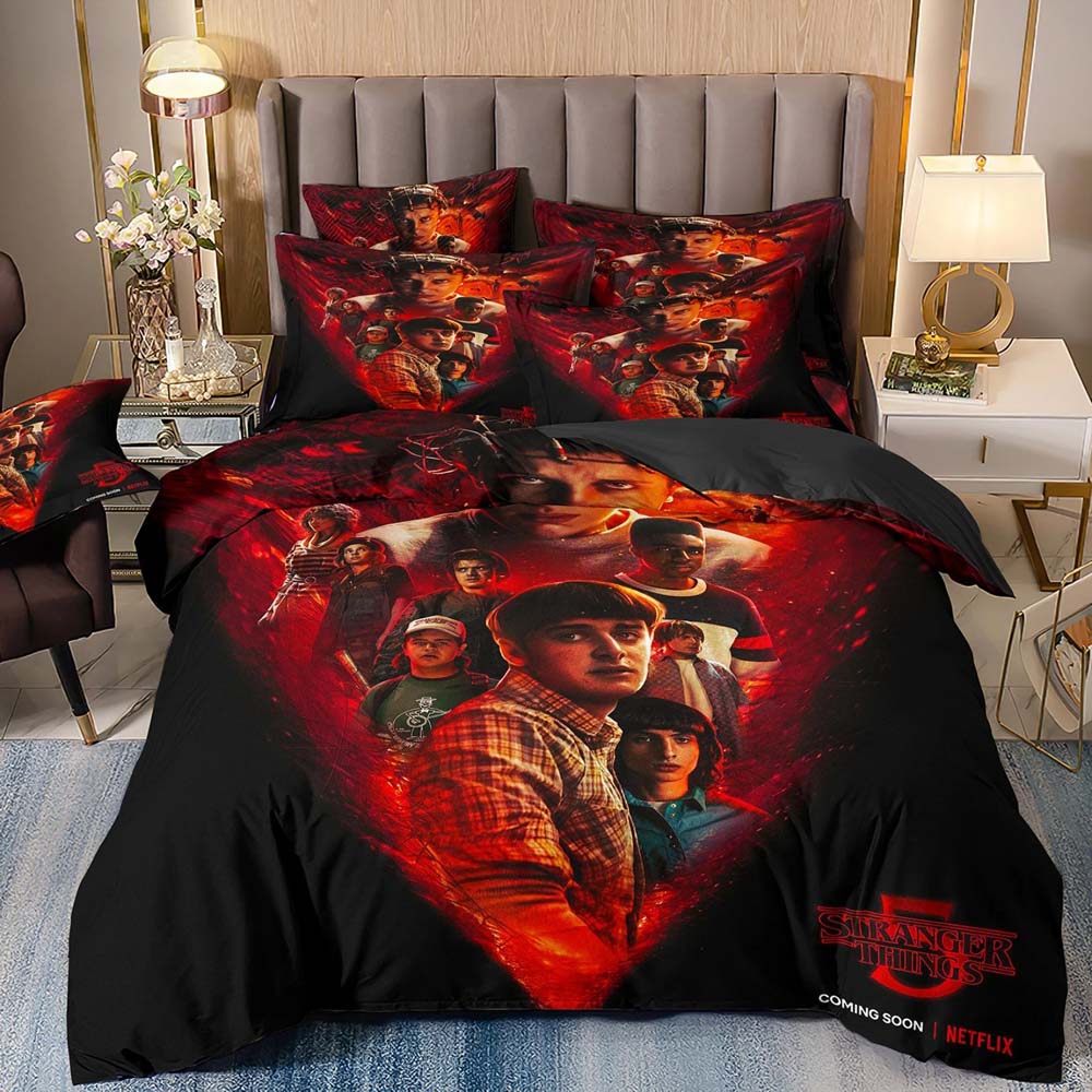 Hot Sale 3D S-Stranger Things Anime Bedding Set Baby Duvet Cover Sets Bedclothes Twin Single King Kids Adult Gift