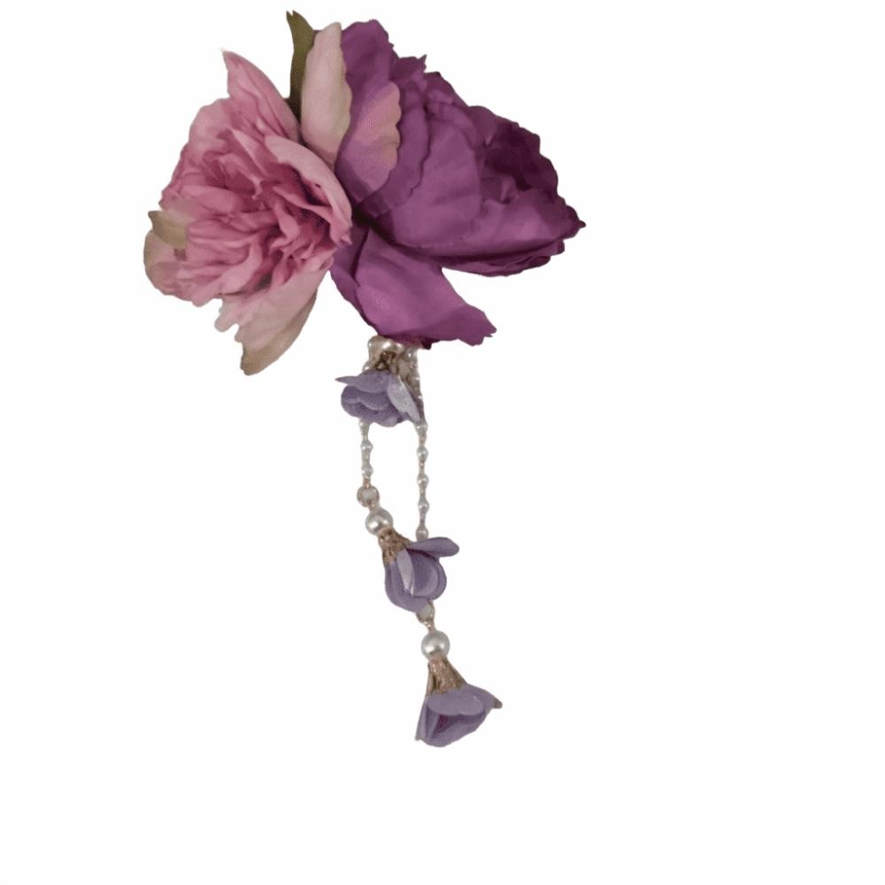 Ancient Style Chinese Style Hair Clip Colorful Flower Hairpin  Photography Props