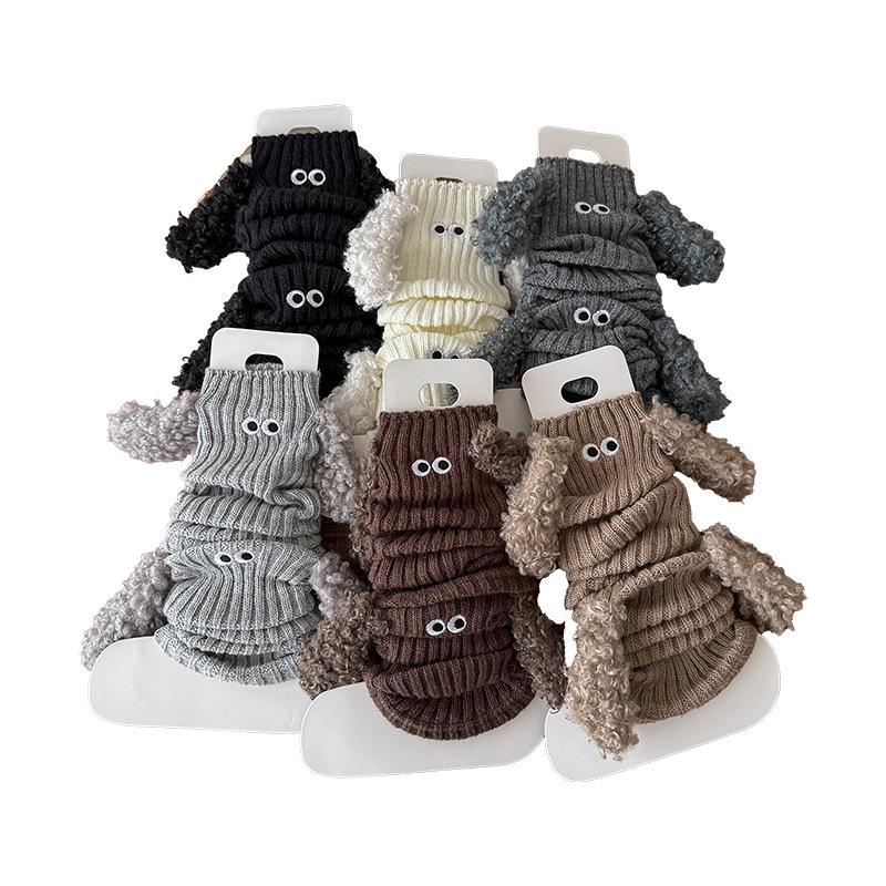 Süße Rüschen-Welpenohren-Beinwärmer im koreanischen Stil für Mädchen - Herbst/Winter Mittelschritt-Stricksocken