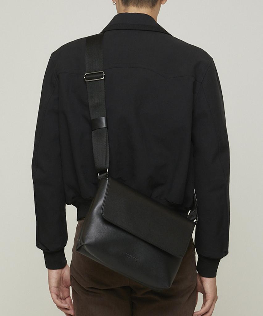 National Publicity Anza Sf Leather Messenger Crossbody Bag