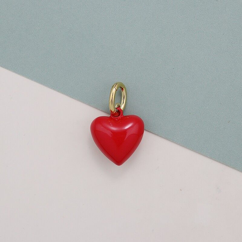 Colorful Hearts American Niche Ra Enamel Heart Moon Pendant Necklace for Women, Versatile and Fashionable