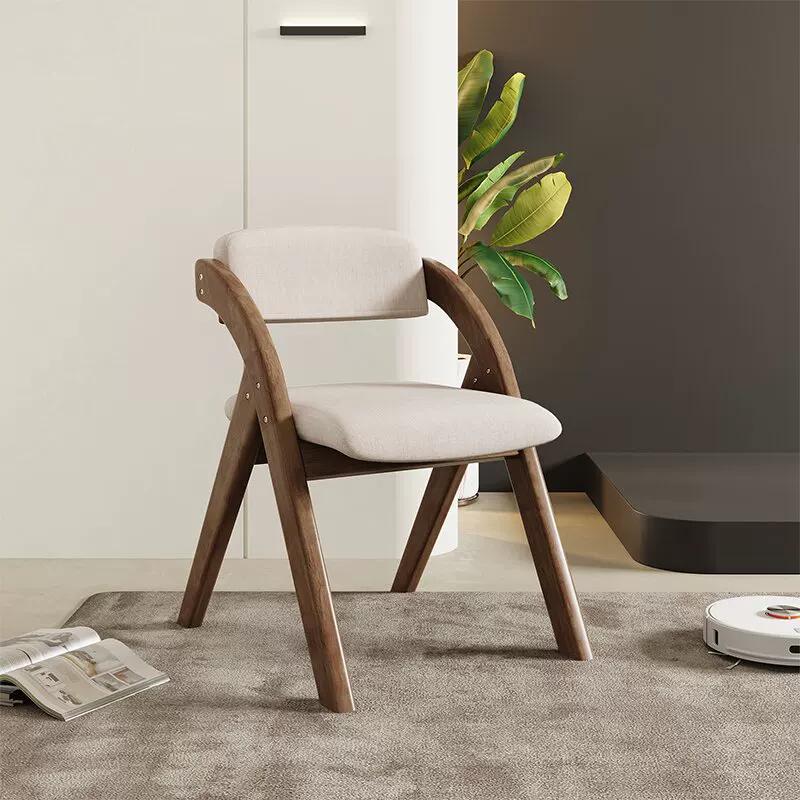 Folding Chair, Wooden Backrest Chair, Solid Wood Dining Chair, Multi-functional Stool, Foldable Chair for Home and Office