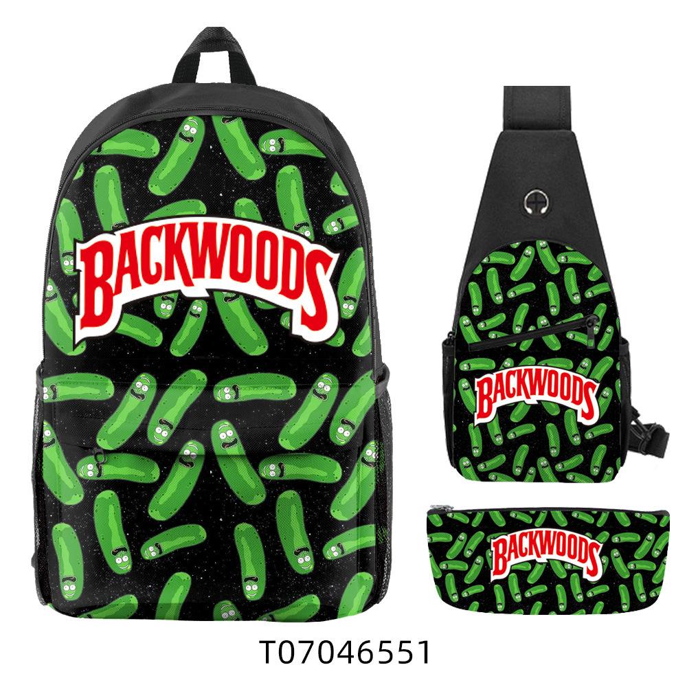 

Backwoods Casual Schoolbag, Light And Breathable, Large-Capacity Multi-Functional Backpack For Primary And Secondary Schools three-piece backpack set
