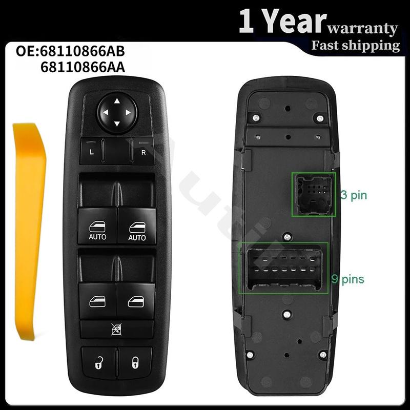 Driver Side Master Power Window Switch for Dodge Grand Caravan Journey Nitro Jeep Liberty 68110866AB 68110866AA Car Accessories