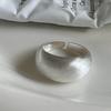 Silver Solid Matte Brushed Matt Chunky Satin Ring for Women Modern Minimalist Open Ring Jewelry Accessory