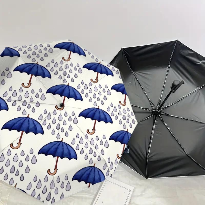1PC raindrops umbrella Umbrella-8-Rib Reinforced Portable Folding Travel Suitable for All Seasons Outdoor Daily Use-G353