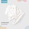 Youqi Baby 2024 Pure Cotton Open Crotch Thermal Underwear Set