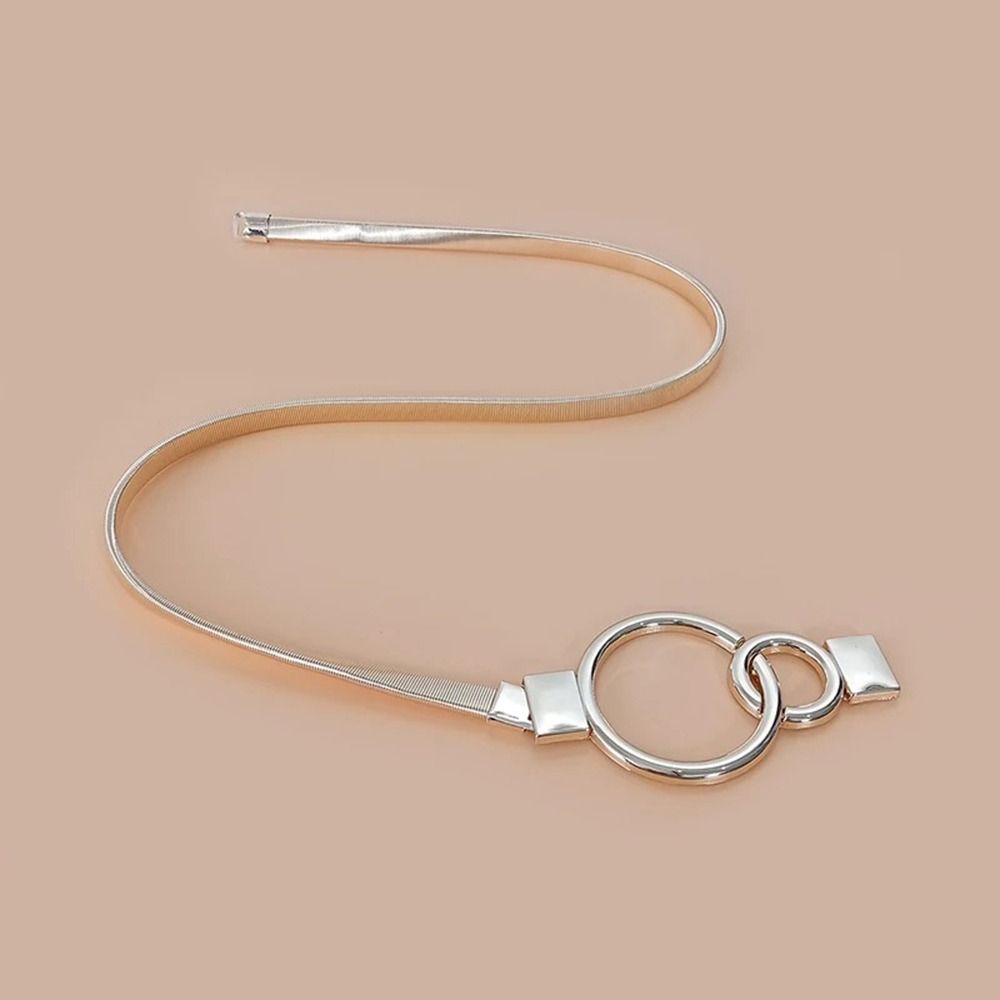 Metal Female Waist Belts Spring Chain Belt Simple Waistband For Women