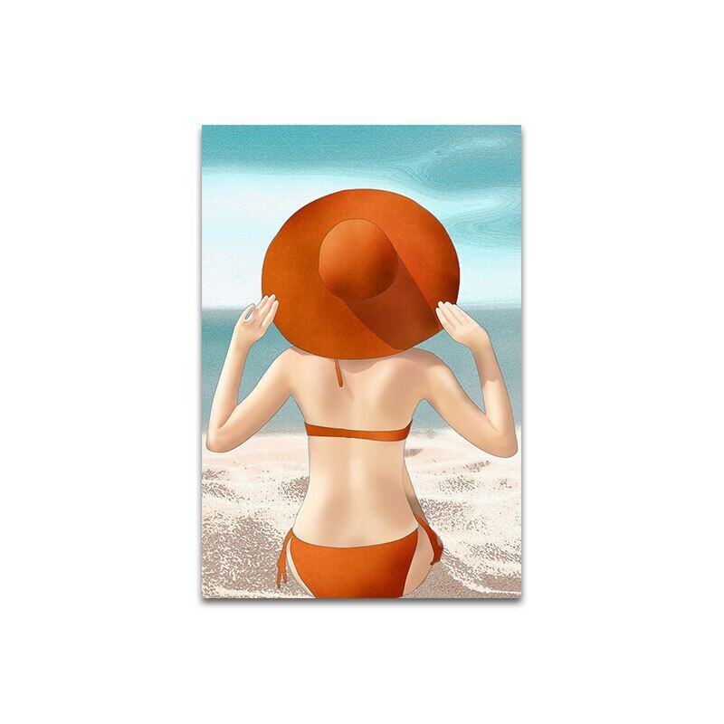 Elegant Damehatt Lerret Maleri Abstrakt Figur Plakater HD Trykk Vegg HD Bilder Stue Hjem Dekorativ Uten Ramme Gaver