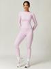 Women's Winter High-Waisted Slimming Yoga Set: Elastic Leggings and Long-Sleeved Jacket