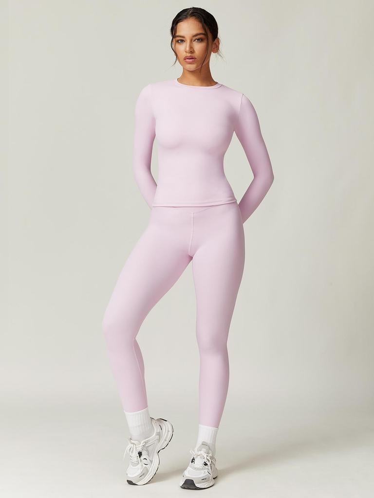 Women's Winter High-Waisted Slimming Yoga Set: Elastic Leggings and Long-Sleeved Jacket