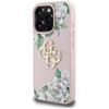 Guess Grained Roses Big 4G Logo Case For iPhone 16 Pro Pink