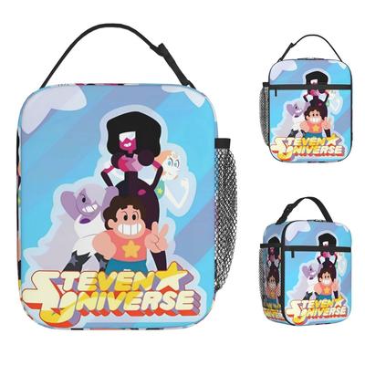 Steven Universe Lunch Bag Portable Zipper Lunch Box Women School Custom Cooler Bag Casual Oxford Thermal Lunch Bags