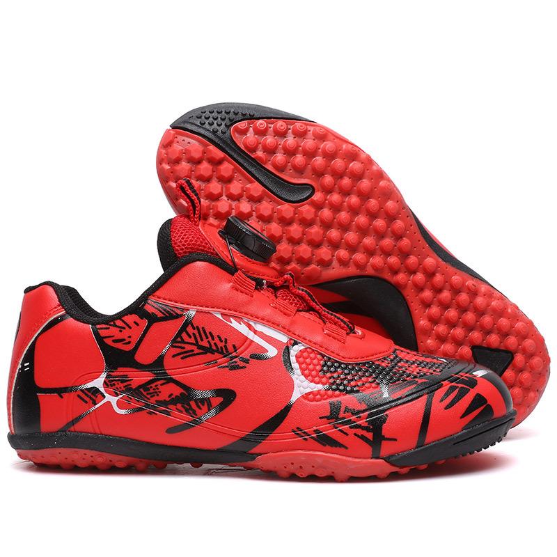 Children'S Tf Broken Nail Football Shoes Rotating Buckle Leather Feet Boys And Girls Teenagers Students Non-Slip Training Shoes