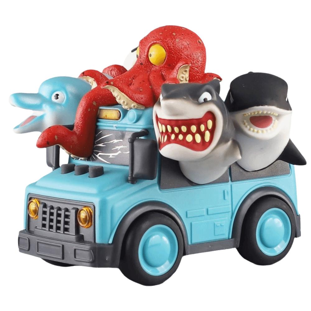 Ocean Theme Toy Car Model Dinosaur Theme Educational Toys Creative Inertia School Bus Kids Gifts