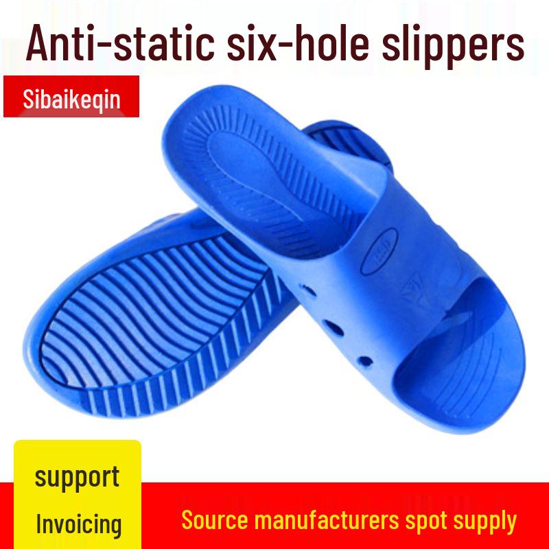 Anti-Static Breathable Cleanroom Slippers, Dustproof Work Shoes with Thickened Soft Sole