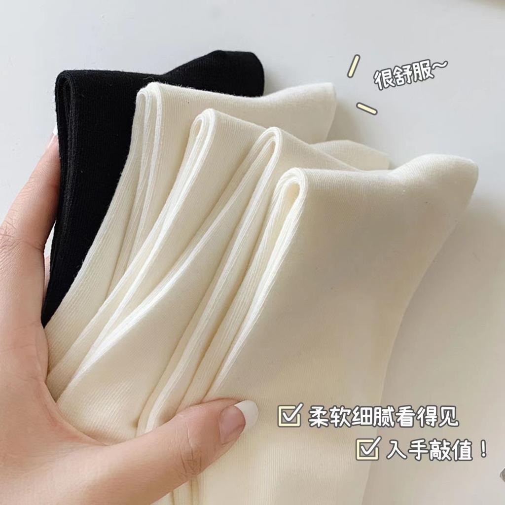 Socks Pure Cotton Stacking Socks Spring And Autumn Thin Boneless Confinement Socks Cotton Sweat-Absorbing Deodorant Medium Tube Socks Women