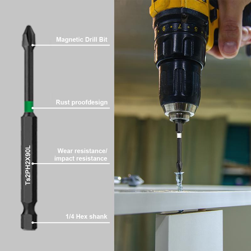 6pc/12pc magnetic anti slip cross screwdriver head S2 alloy steel Hex Shank impact drill bit wind batch electric tool accessory