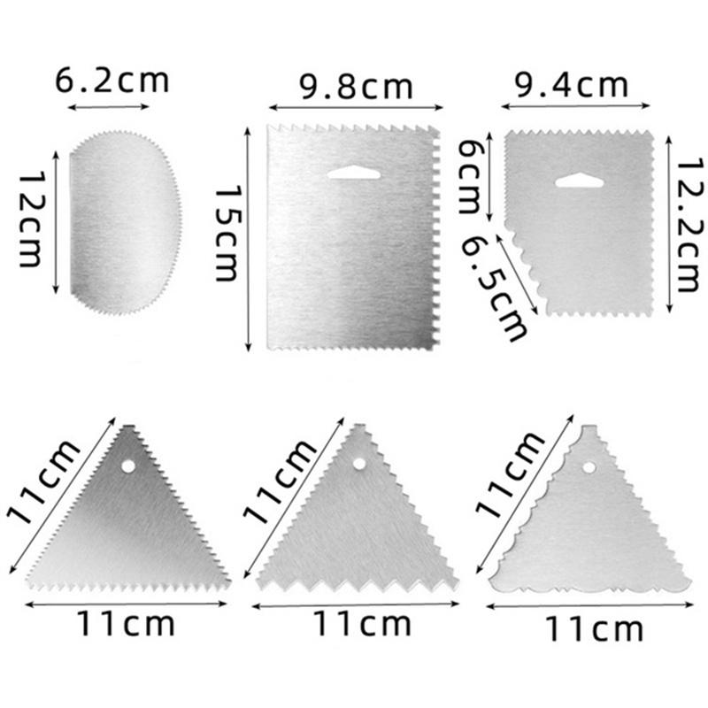 Spatole Raschiatori per Fondant con Bordo Liscio Strumenti per Pasticceria Acciaio Inossidabile Decorazione Torta Accessori Cucina Gadget 6pz/set