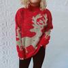 Autumn and Winter New Christmas Sweater Women's Pullover Gold Thread Pulled Hair Jacquard Large Snowflake Elk Christmas Sweater Woman
