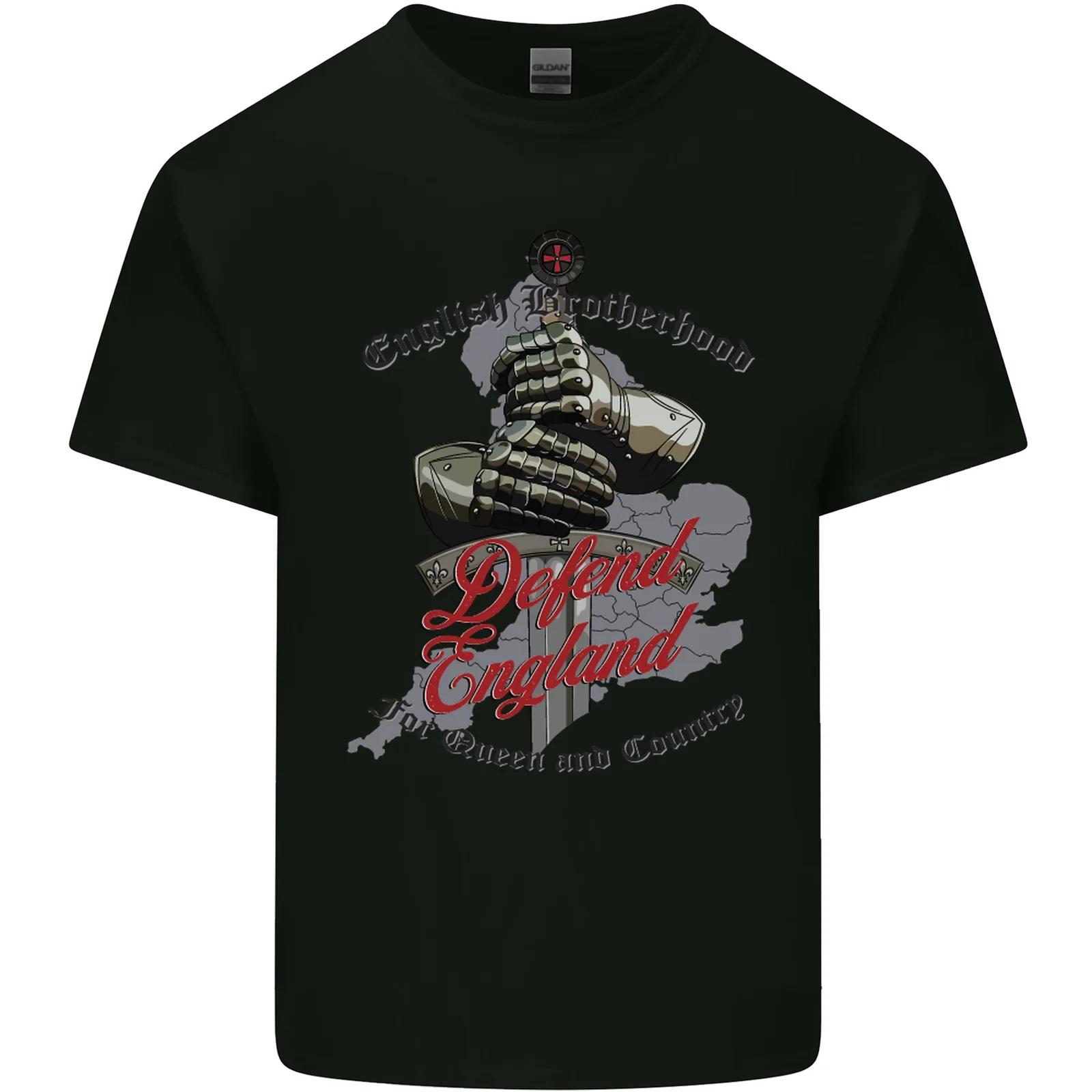 Medieval Crusader Knight Sword Design English Brotherhood TShirt 100 Cotton ONeck Short Sleeve Casual Mens Tshirt Size S3XL S