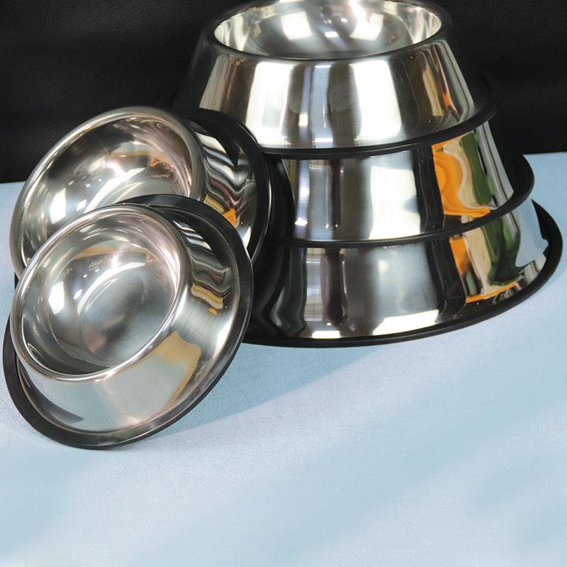 Stainless Steel Dog Bowl Anti-knock Medium and Large Dog Dog Basin Pet Products Non-slip and Drop-resistant Thickened Pet Bowl