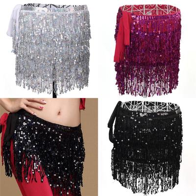 Belly Dance Costume Sequin Tassel Fringe Hip Scarf Belt Waist Wrap Skirt