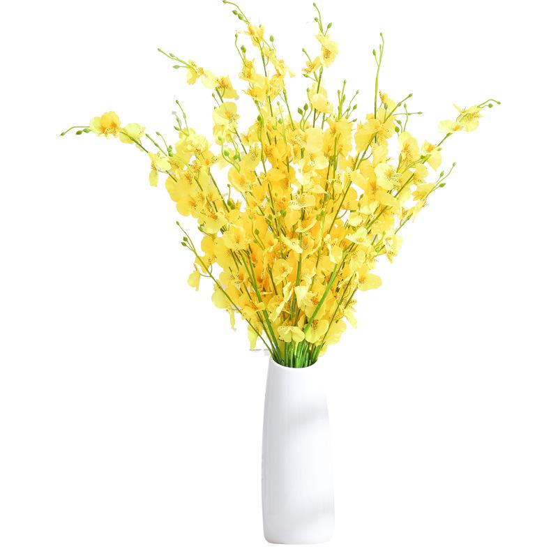 5-Fork Yellow Dancing Orchid Simulation High-End Flower Wedding Home Decoration Wenxin Phalaenopsis Fake Bouquet