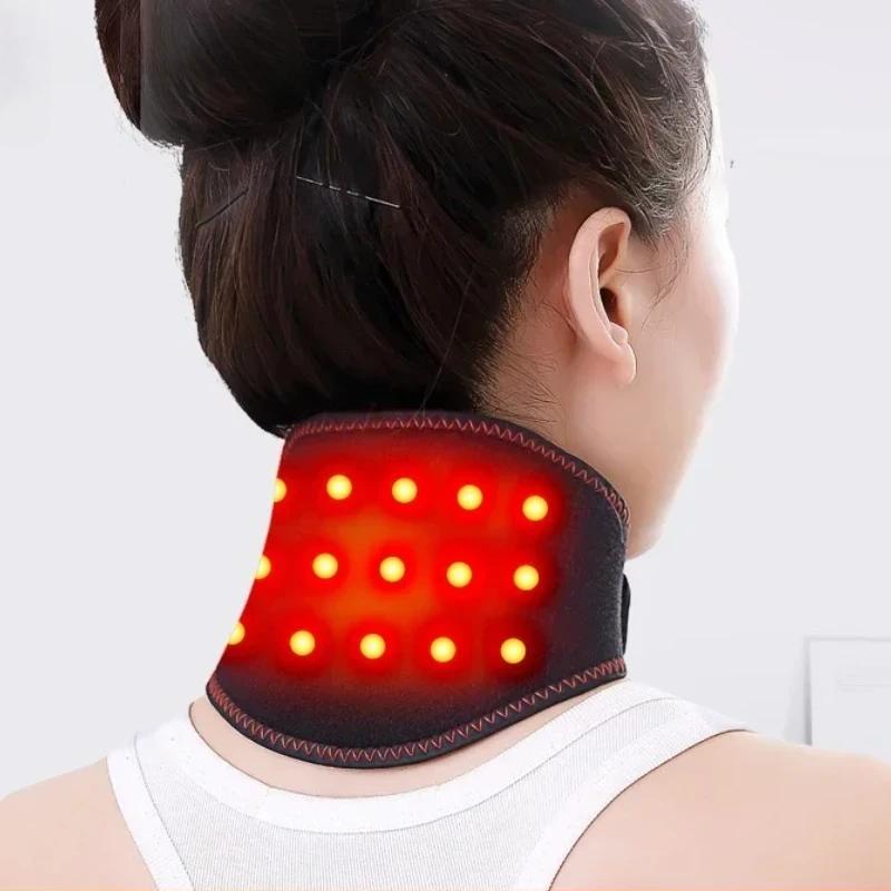 Tragbares Rotlicht-Nackenmassagegerät/Tiefenkneten für Halswirbelsäule/Trapezmuskel-Entspannung/3 Gänge Zeitgesteuerte Erwärmung/Heim-/Fahrgebrauch