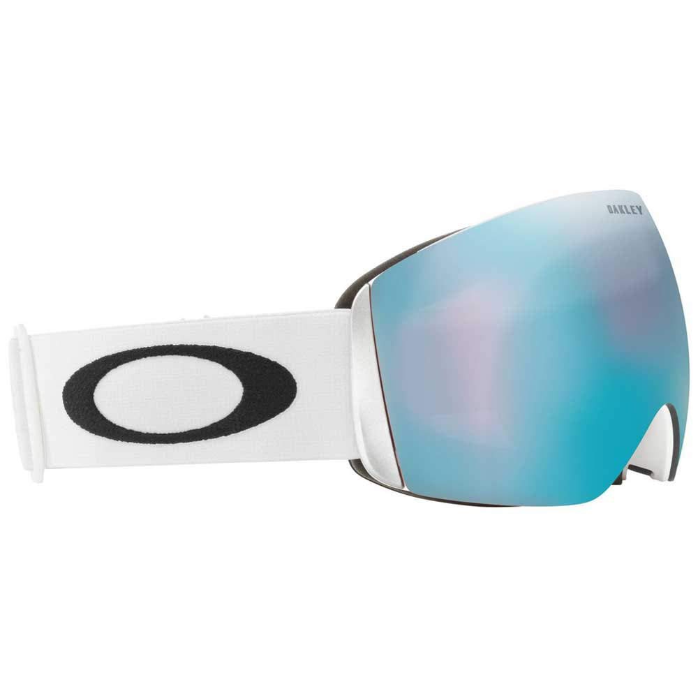 Oakley Sneeuwbril OO7050 Flight Deck L Mat Wit Prizm Saffier Iridium Lens Frameloos Grote Pasvorm Reguliere Import