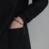 Unisex Silber Perlen Patchwork Katzenauge Armband: Trendiges Design für Männer und Frauen