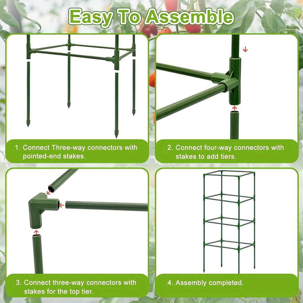 Plant Climbing Trellis for Tomatoes, Cucumbers, Beans - Durable Green Garden Support, Easy Assembly