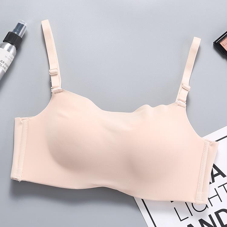

Ladies Spring and Summer Big Boobs Show Small After Three Rows of Clasp with Breast Type Ice Silk Underwear 32/70AB телесный