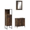 VidaXL 3-Piece Bathroom Furniture Set, Cabinets with Mirror, Interior Toilet Storage Unit, 3214822