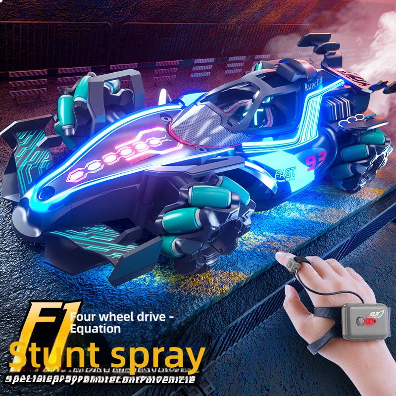 4WD RC F1 Formula Stunt Car Gesture Sensing Spray Drift Rechargeable FCC Certified Children Electric Toy