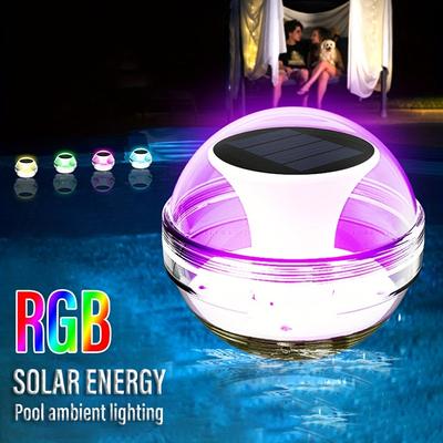 Luce galleggiante solare per acqua, luce notturna per laghetto da giardino, luce decorativa per paesaggio, luce di ricarica a LED, luce impermeabile