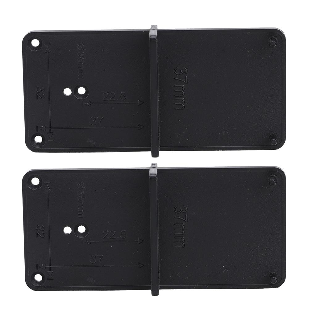 

2 pcs Hinge Hole Locator Drilling Guide Opener Template Woodworking Tool Black 85x40mm