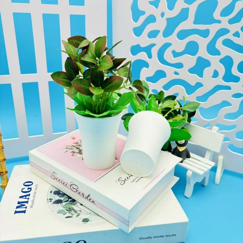 Artificial Green Plant Bonsai Plastic Plants Home Indoor Living Room Coffee Table Green Leaf Potted Plants Balcony