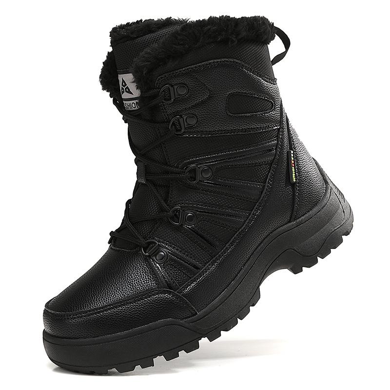 Large Size Winter Snow Boots Plush Warm Cotton Shoes Wear-resistant Windproof Sports Outdoor Short Lace-up Women's Boots