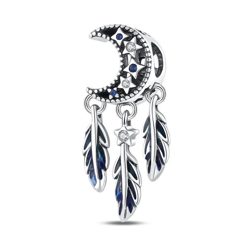 copperplated Dream Catcher Moon Bead Charms Compatible With Pandora BraceletsBangle Do It Yourself Ideal For Women Birthday Fine Jewellery Gift New