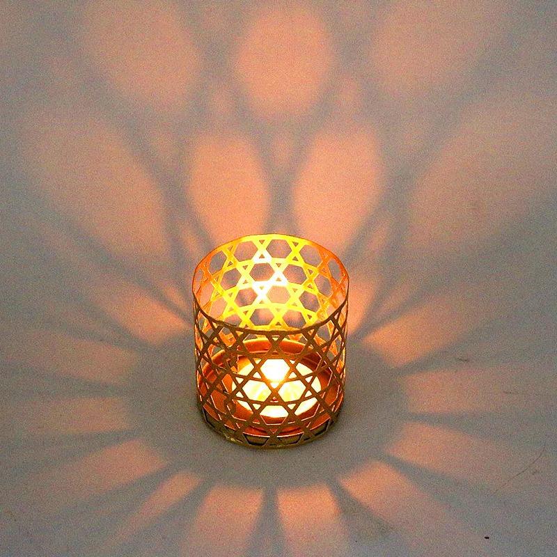 Vintage Gold Candle Holders - Nordic Metal Geometric Hollowed Out Candlestick, Fragrance Candle Cup, Wedding Party Decor