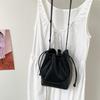 PU Leather Small Square Crossbody Bags for Women 2026 New Fashi Pleated Versatile Bucket Shoulder Bag Korean Luxury Handbags